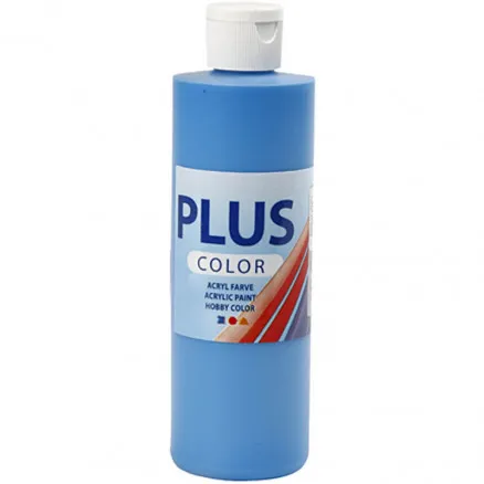 Plus Color Hobbymålning, Primärblå, 250 ml/1 fl.