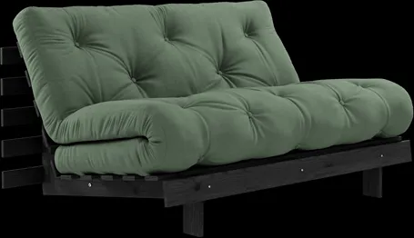 Karup Design Roots Bäddsoffa med Madrass Roots 140x200 Olivgrön/Svartlackerad